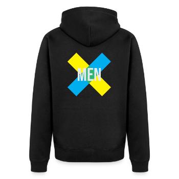 Männer - Unisex Premium Bio Zip Hoodie - Schwarz - Hinten - Nico (187cm)