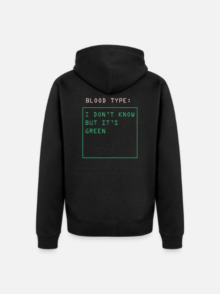 Blutgruppe - Unisex Premium Bio Zip Hoodie - Schwarz