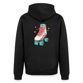 rollerskates retro rollschuhe - Unisex Premium Bio Zip Hoodie - Schwarz - Hinten - Nico (187cm)