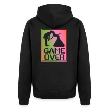 Wedding - game over. The game is over. - Unisex Premium Organic Zip Hoodie - black - Back - Nico (187cm)