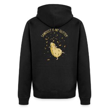 Chemise de hamster | La sciure de bois est ma fille hamster à paillettes - Veste à capuche bio Premium Unisexe - noir - Dos - Nico (187cm)