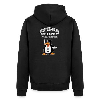 Penguin Game - Unisex Premium Organic Zip Hoodie - black - Back - Nico (187cm)