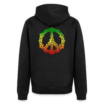 Reggae Peace - Unisex Premium Organic Zip Hoodie - black - Back - Nico (187cm)