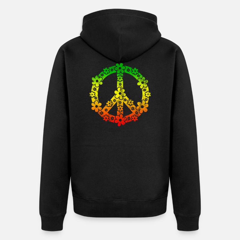 Reggae Peace - Unisex Premium Bio Zip Hoodie - Schwarz