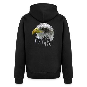 White-tailed eagle low poly polygons geometric - Unisex Premium Organic Zip Hoodie - black - Back - Nico (187cm)