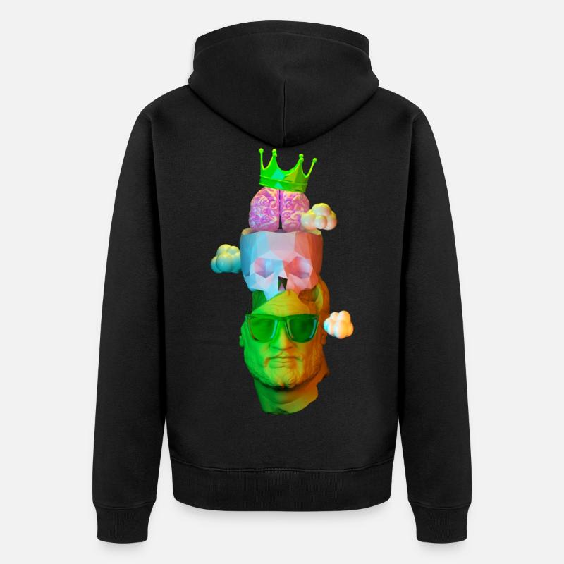 Ich denke an den Sommer - Unisex Premium Bio Zip Hoodie - Schwarz