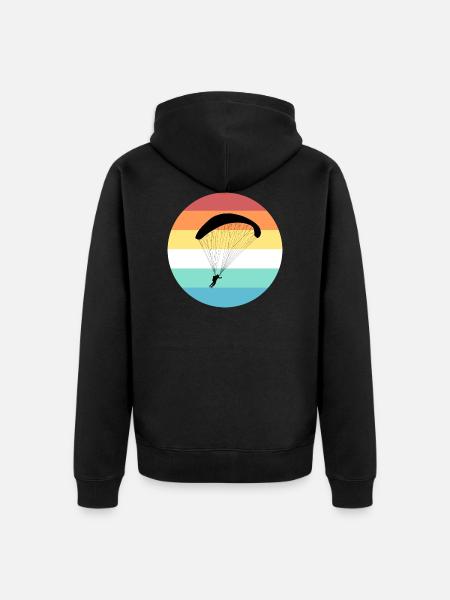 paragliding - Unisex Premium Organic Zip Hoodie - black