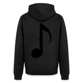 Musik Note Schwarz Musiknote - Unisex Premium Bio Zip Hoodie - Schwarz - Hinten - Nico (187cm)