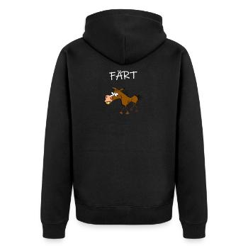 Färt - Unisex Premium Bio Zip Hoodie - Schwarz - Hinten - Nico (187cm)