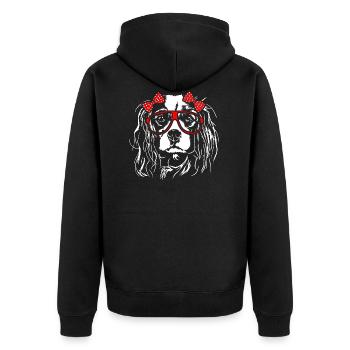 CAVALIER KING CHARLES SPANIEL Fille Wilsigns - Veste à capuche bio Premium Unisexe - noir - Dos - Nico (187cm)