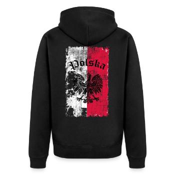 Polska - Veste à capuche bio Premium Unisexe - noir - Dos - Nico (187cm)