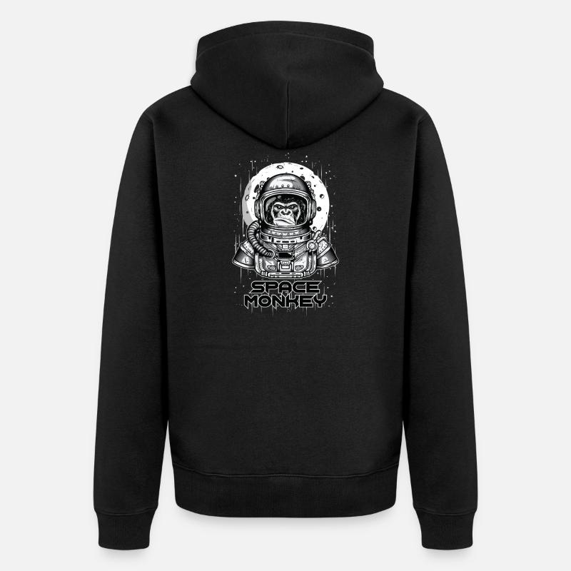 SPACE MONKEY - Unisex Premium Bio Zip Hoodie - Schwarz