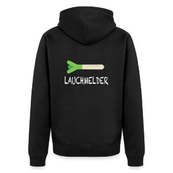 Lauch Lauchmelder Fitness Fun Humor Gym Geschenk - Unisex Premium Bio Zip Hoodie - Schwarz - Hinten - Nico (187cm)