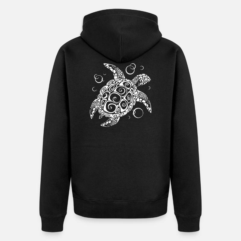 tortue nageuse - Veste à capuche bio Premium Unisexe - noir
