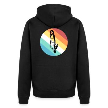 Windsurfer - Unisex Premium Bio Zip Hoodie - Schwarz - Hinten - Nico (187cm)