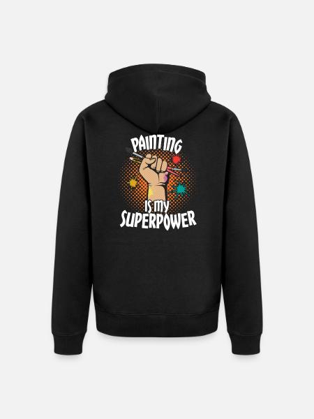 Artiste Super Power Funny - Veste à capuche bio Premium Unisexe - noir