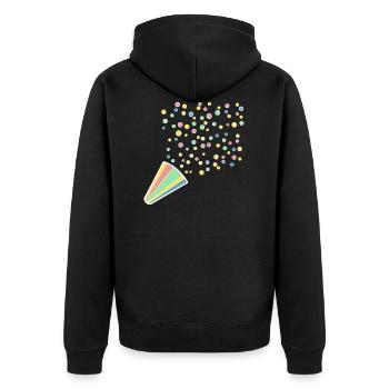 Confetti party shirt - Unisex Premium Organic Zip Hoodie - black - Back - Nico (187cm)