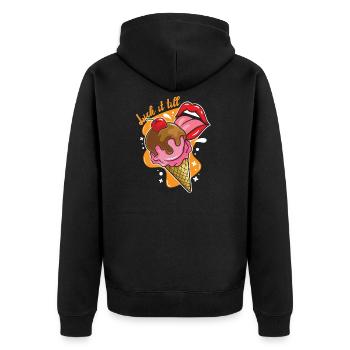 Lèche-le jusqu'à - Veste à capuche bio Premium Unisexe - noir - Dos - Nico (187cm)