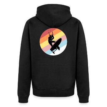 Foil Kite - Unisex Premium Organic Zip Hoodie - black - Back - Nico (187cm)