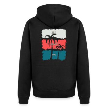 summer - Unisex Premium Organic Zip Hoodie - black - Back - Nico (187cm)