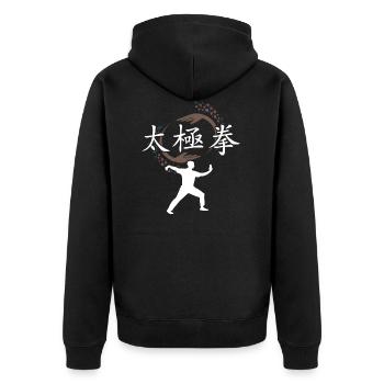 Tai Chi Chaun - Taijiquan - boîtes d'ombre - Veste à capuche bio Premium Unisexe - noir - Dos - Nico (187cm)