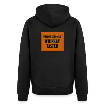 Whiskey Tester - Unisex Premium Bio Zip Hoodie - Schwarz - Hinten - Nico (187cm)