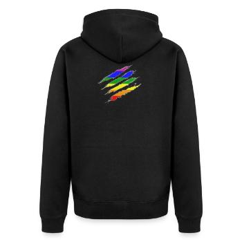 Claw Marks Drapeau arc-en-ciel - Veste à capuche bio Premium Unisexe - noir - Dos - Nico (187cm)