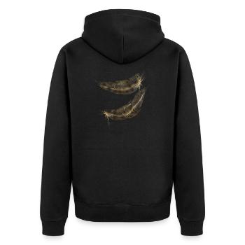 plumes teinte marron - Veste à capuche bio Premium Unisexe - noir - Dos - Nico (187cm)