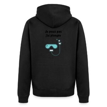 Je peux pas j’ai plongée - Veste à capuche bio Premium Unisexe - noir - Dos - Nico (187cm)