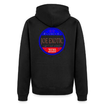 Joe Exotic Tiger Président USA 2020 - Veste à capuche bio Premium Unisexe - noir - Dos - Nico (187cm)
