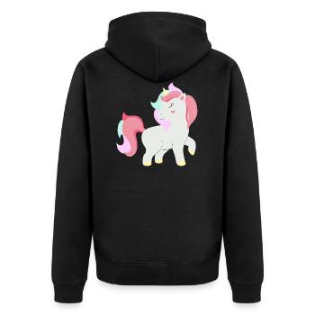 Licorne - licorne - Veste à capuche bio Premium Unisexe - noir - Dos - Nico (187cm)