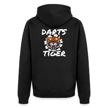 DARTS TIGER - DART JOUEUR DART TIGER MOTIF SHIRT - Veste à capuche bio Premium Unisexe - noir - Dos - Nico (187cm)