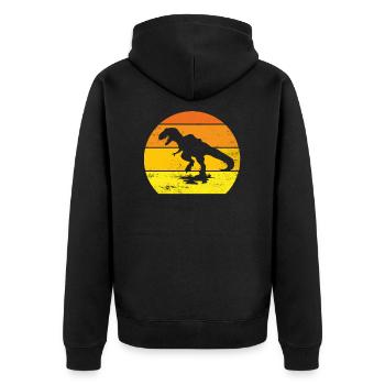 Dinosaurs funny humor gift idea t-rex - Unisex Premium Organic Zip Hoodie - black - Back - Nico (187cm)