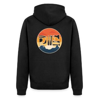 DIY Leidenschaft ursprüngliche Handwerker Geschenkidee - Unisex Premium Bio Zip Hoodie - Schwarz - Hinten - Nico (187cm)