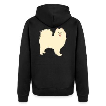 Samoyed Dog - Unisex Premium Organic Zip Hoodie - black - Back - Nico (187cm)