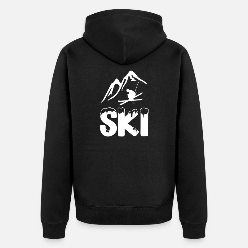 ski skiløper ski ski - Premium økologisk unisex-hettejakke - svart