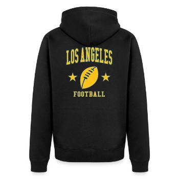 Los Angeles Football - Unisex Premium Bio Zip Hoodie - Schwarz - Hinten - Nico (187cm)