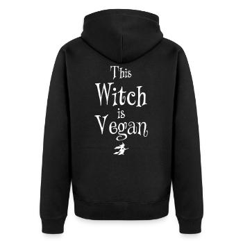 Cette sorcière est végétalienne - Veste à capuche bio Premium Unisexe - noir - Dos - Nico (187cm)