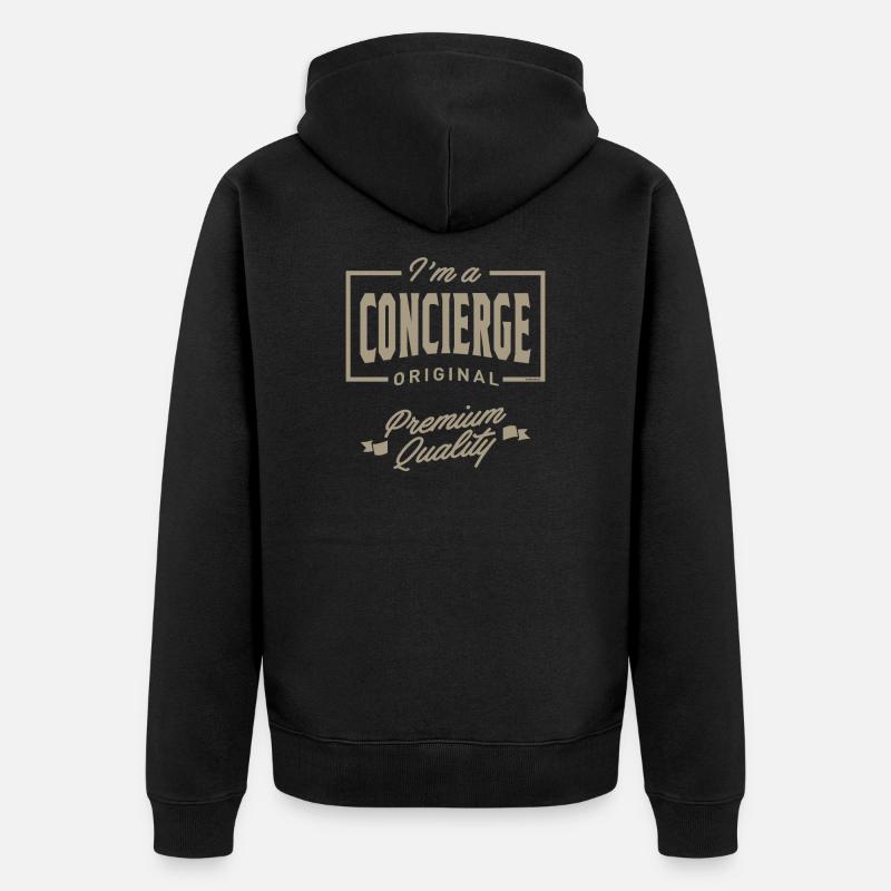 Je suis concierge - Veste à capuche bio Premium Unisexe - noir