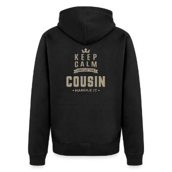Gardez votre calme cousin - Veste à capuche bio Premium Unisexe - noir - Dos - Nico (187cm)