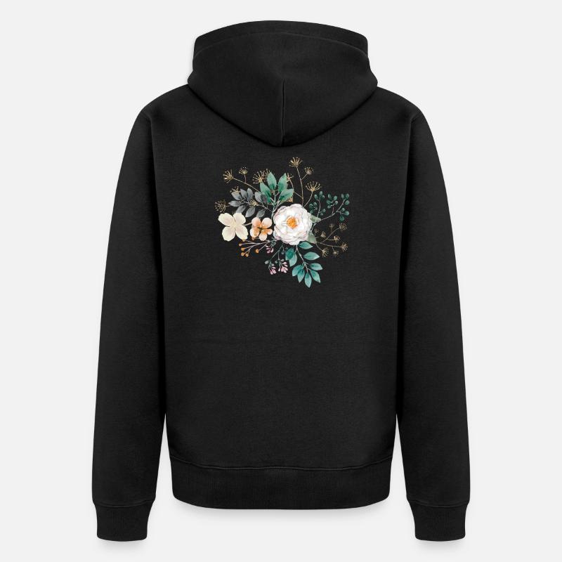 Bouquet de fleurs - Veste à capuche bio Premium Unisexe - noir