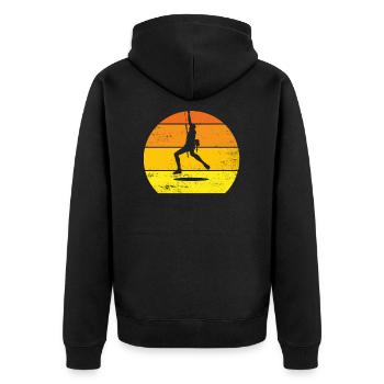 Klettern originelle Geschenk-Idee Sport Bergsteigen - Unisex Premium Bio Zip Hoodie - Schwarz - Hinten - Nico (187cm)
