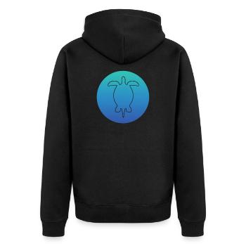 Turtle Schildkröte turtle - Unisex Premium Bio Zip Hoodie - Schwarz - Hinten - Nico (187cm)