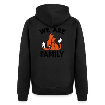 Fox Family We are family - Tierfamilie Geschenk - Unisex Premium Bio Zip Hoodie - Schwarz - Hinten - Nico (187cm)