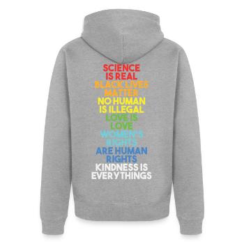 Wissenschaft ist echte schwarze Leben Materie Gleichheit Fakten - Unisex Premium Bio Zip Hoodie - Grau meliert - Hinten - Nico (187cm)