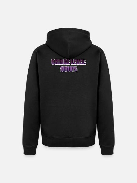 Cringe Level 1000% - Unisex Premium Organic Zip Hoodie - black