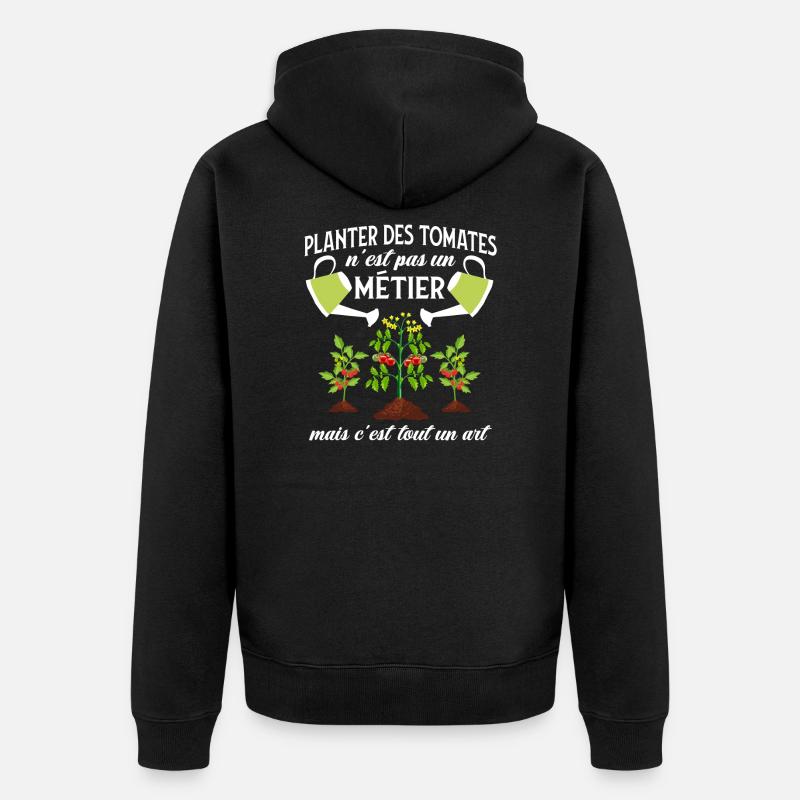 Planter des tomates - humour cadeau - Veste à capuche bio Premium Unisexe - noir