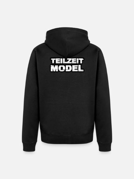 Teilzeit Model - Unisex Premium Bio Zip Hoodie - Schwarz