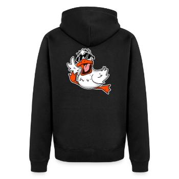 Canard frais avec lunettes de soleil - Veste à capuche bio Premium Unisexe - noir - Dos - Nico (187cm)