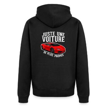Juste une voiture de plus - humour cadeau - Veste à capuche bio Premium Unisexe - noir - Dos - Nico (187cm)